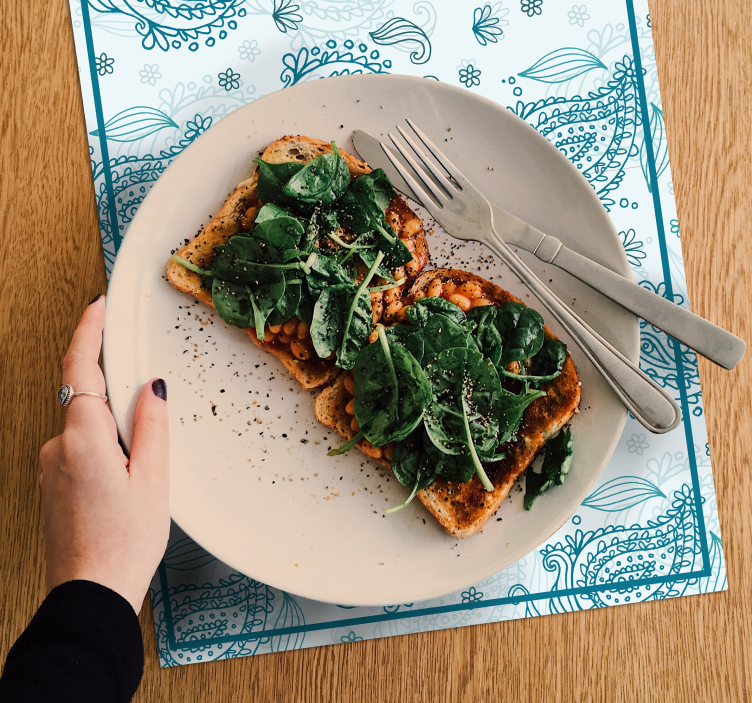 花ペイズリーペイズリープレースマット - TENSTICKERS