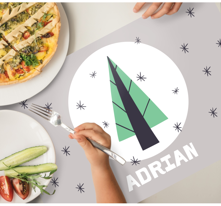 パーソナライズされたクリスマスツリークリスマスプレースマット - TENSTICKERS