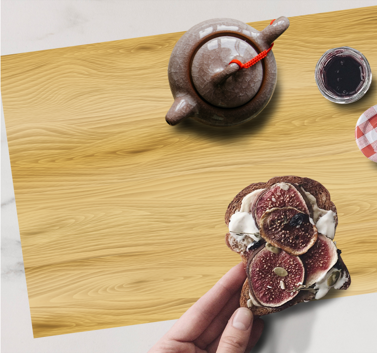 リアルな木目テクスチャ背景プレースマット - TENSTICKERS