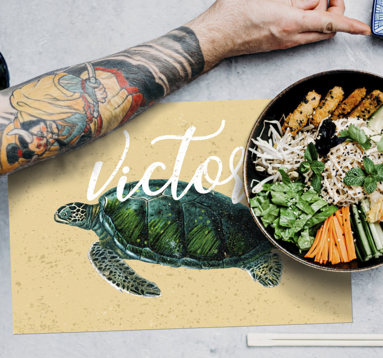 名前のカメプレースマットとウミガメ - TENSTICKERS