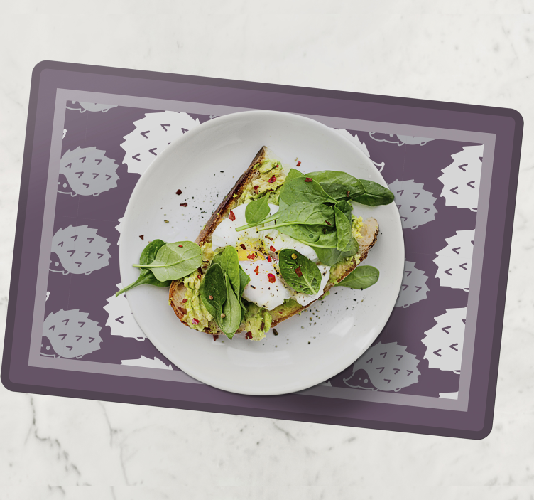 単純なヤマアラシハリネズミプレースマット - TENSTICKERS