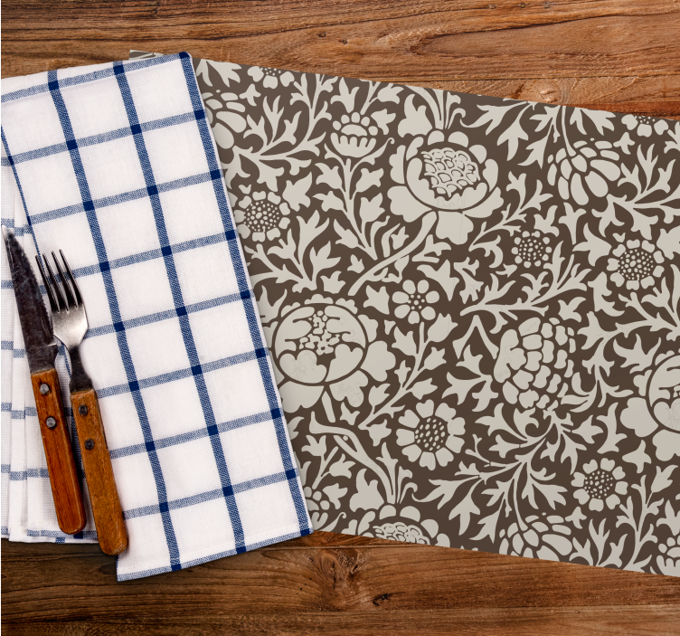 ヴィンテージフローラルプリント長方形ランチョンマット - TENSTICKERS