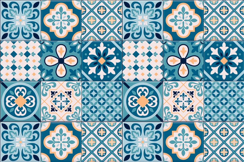 オリジナル ランチョンマット ターコイズ油圧 - TENSTICKERS