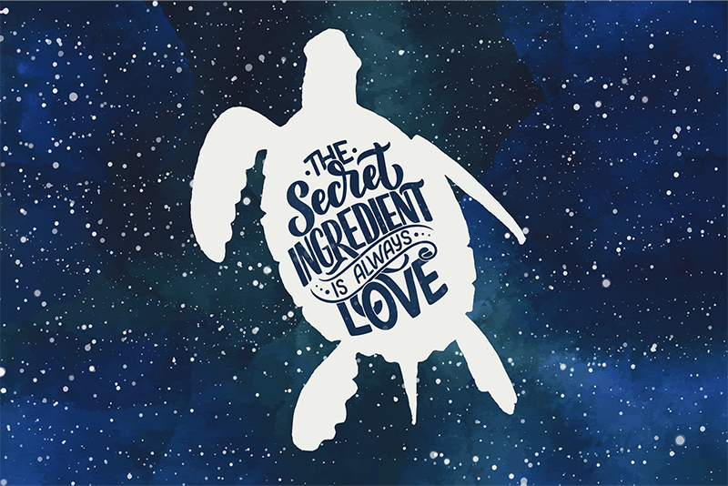 銀河模様のカメのランチョンマット - TENSTICKERS