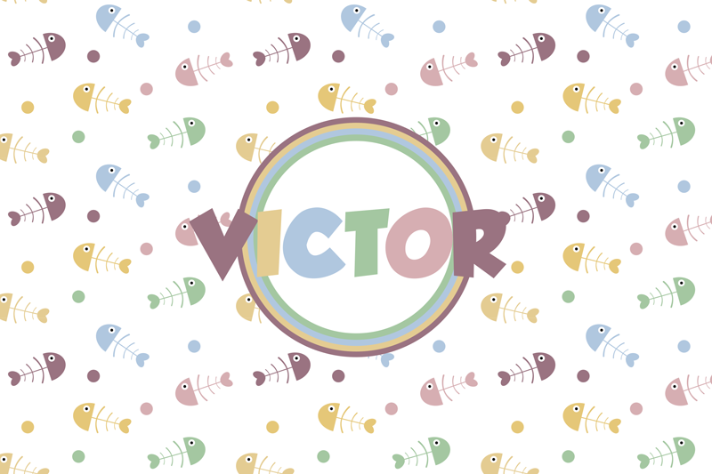 ランチョンマット 子供 活き活きとした魚のコンセプト - TENSTICKERS