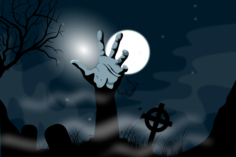 プレースマット おばけの墓場のシーン - TENSTICKERS