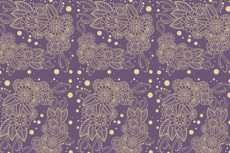 ランチョン マット 柄 植物イラストの背景 - TENSTICKERS