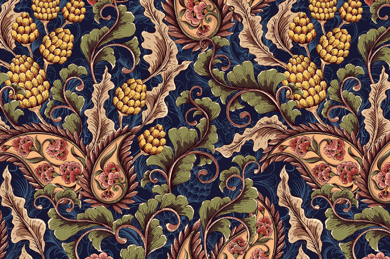 リアルなペイズリーイラストトレンディなランチョンマット - TENSTICKERS