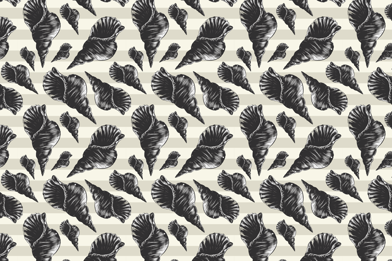 テーブル クロス モダン エレガントシェルモチーフ - TENSTICKERS