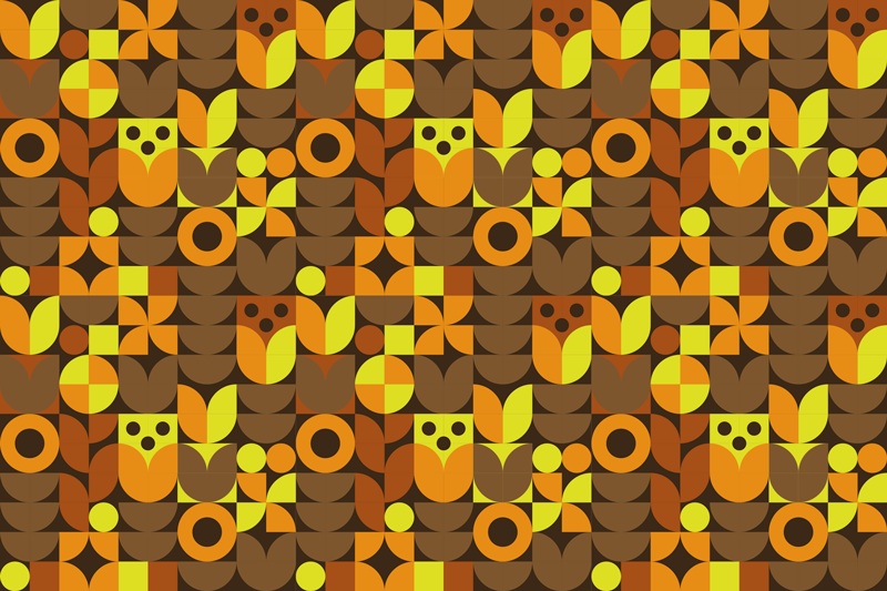 オリジナル ランチョンマット カラフルな幾何学模様 - TENSTICKERS