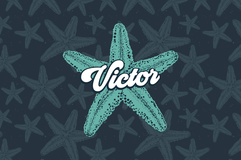 ランチョン マット 名前付き スターフィッシュ パーソナライズアクセント - TENSTICKERS