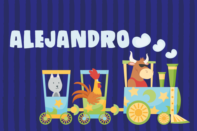 ランチョンマット 子供 カラフルな電車の動物 - TENSTICKERS