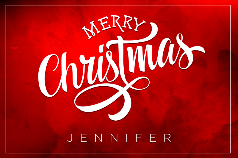 メリークリスマステキスト赤いランチョンマット - TENSTICKERS