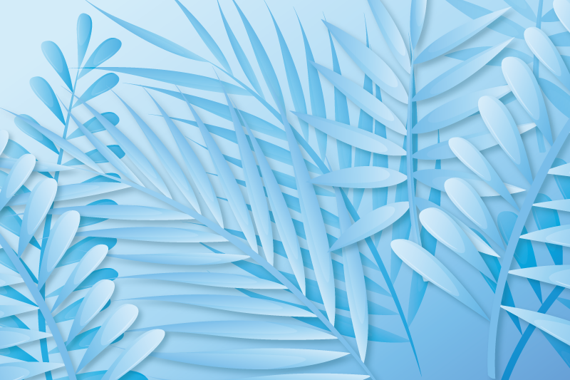 ランチョン マット 柄 リーフィーパームパターン - TENSTICKERS