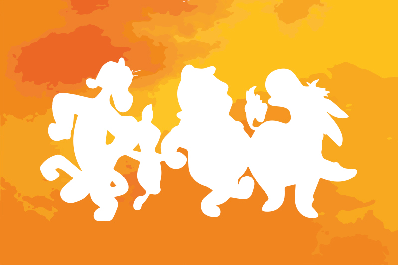 ランチョンマット 子供 キャラクターシルエット - TENSTICKERS