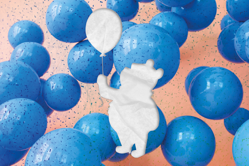 ランチョンマット 子供 風船を持ったクマ - TENSTICKERS