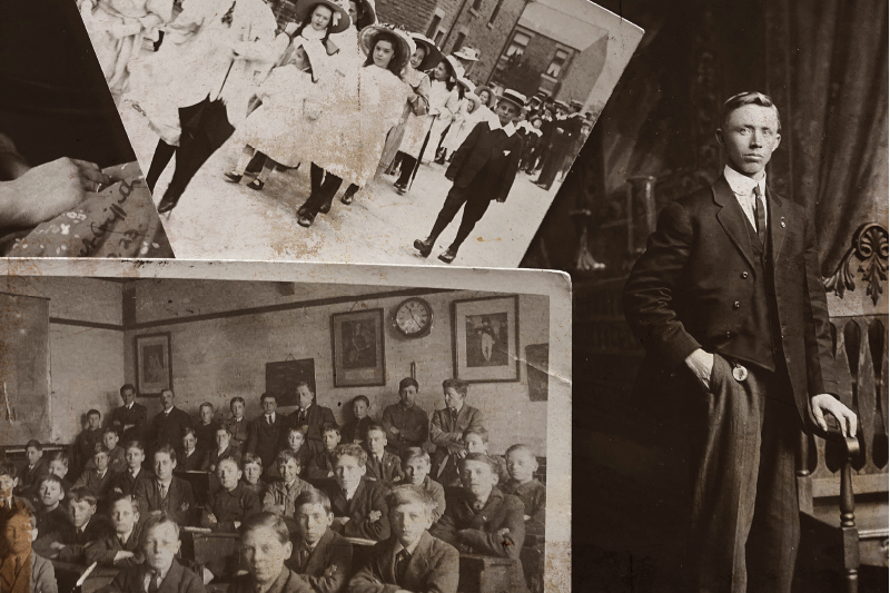 ランチョンマット 家 ヴィンテージ写真コラージュ - TENSTICKERS