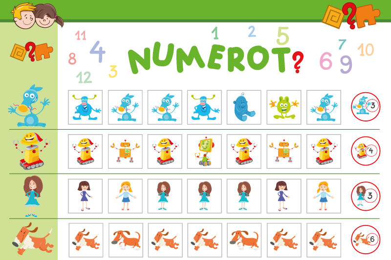 ランチョンマット 子供 カラフルな教育ボード - TENSTICKERS