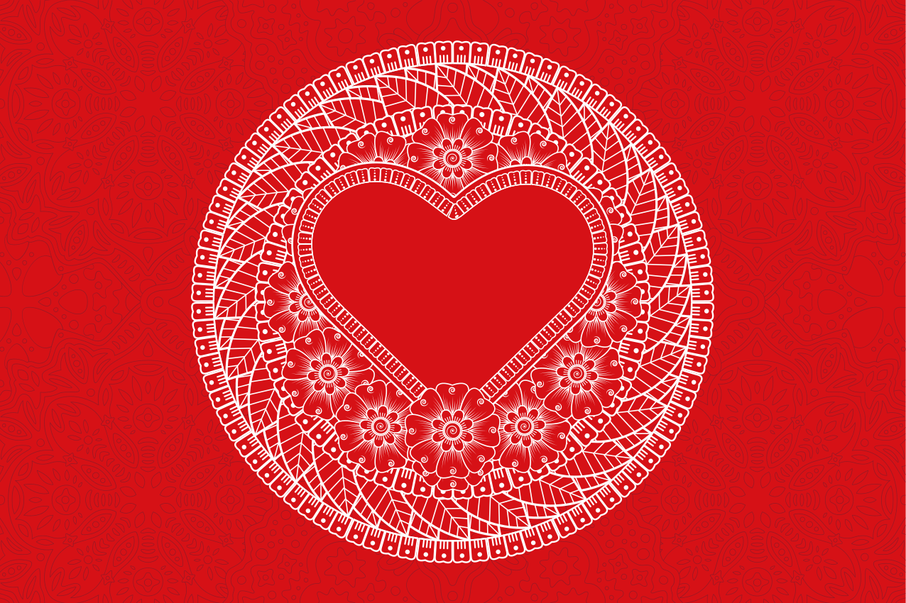 引用 ランチョンマット ハートモチーフパターン - TENSTICKERS