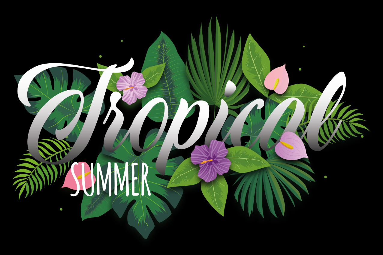 オリジナル ランチョンマット トロピカルサマーの雰囲気 - TENSTICKERS