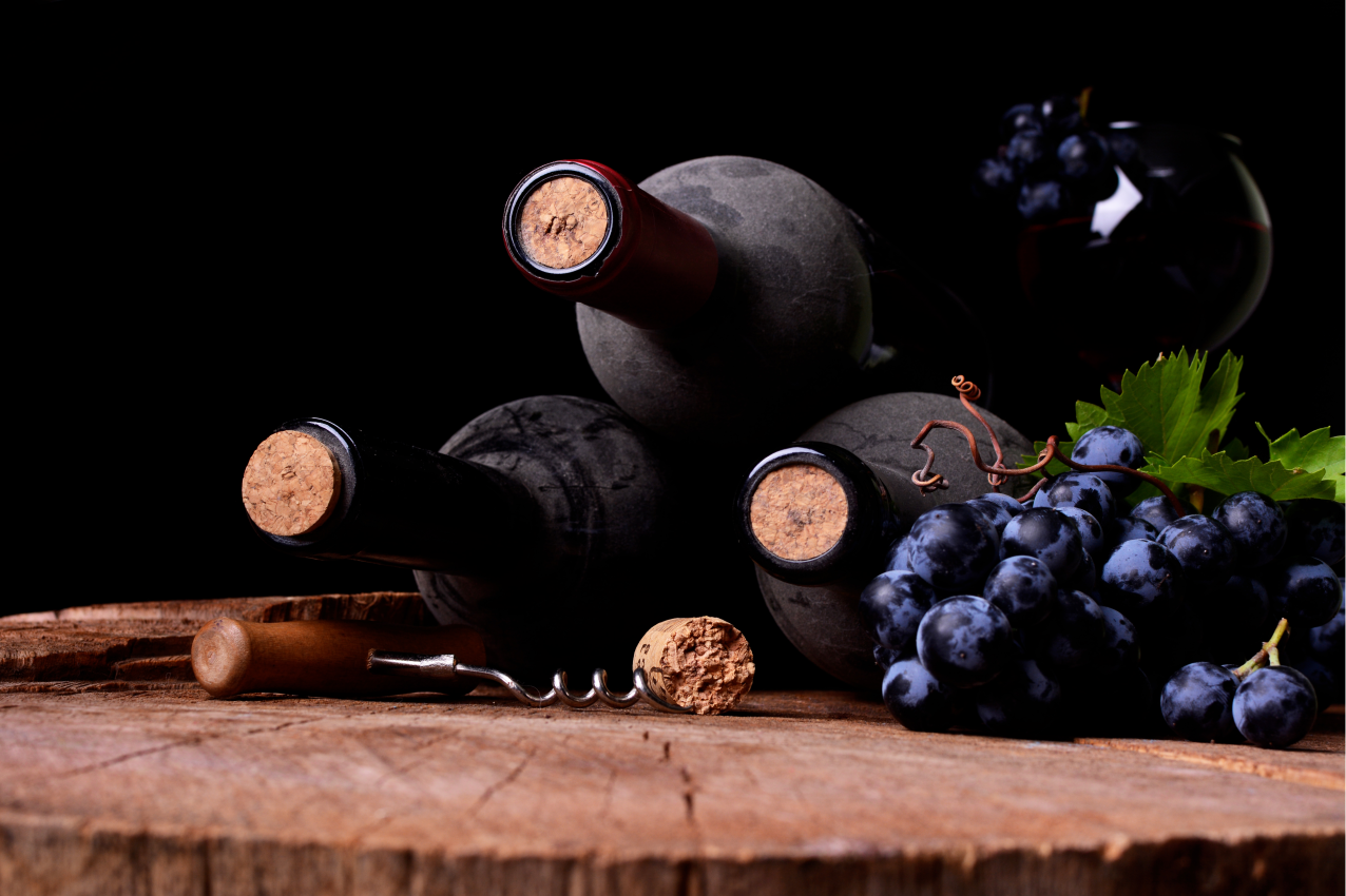 オリジナル ランチョンマット 葡萄とワインボトル - TENSTICKERS