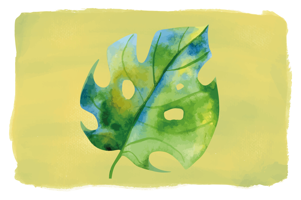 オリジナル ランチョンマット モンステラリーフデザイン - TENSTICKERS