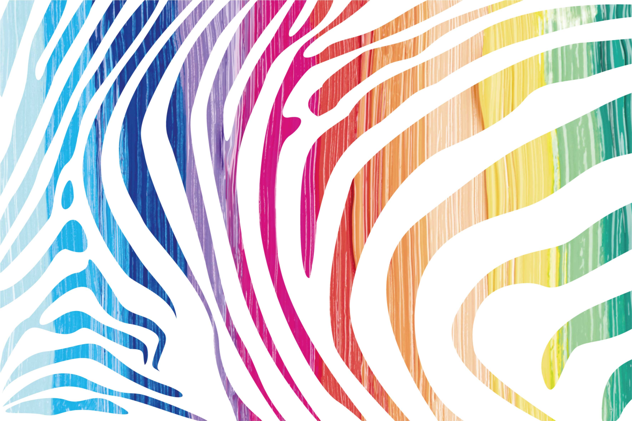 オリジナル ランチョンマット カラフルゼブラストライプ - TENSTICKERS