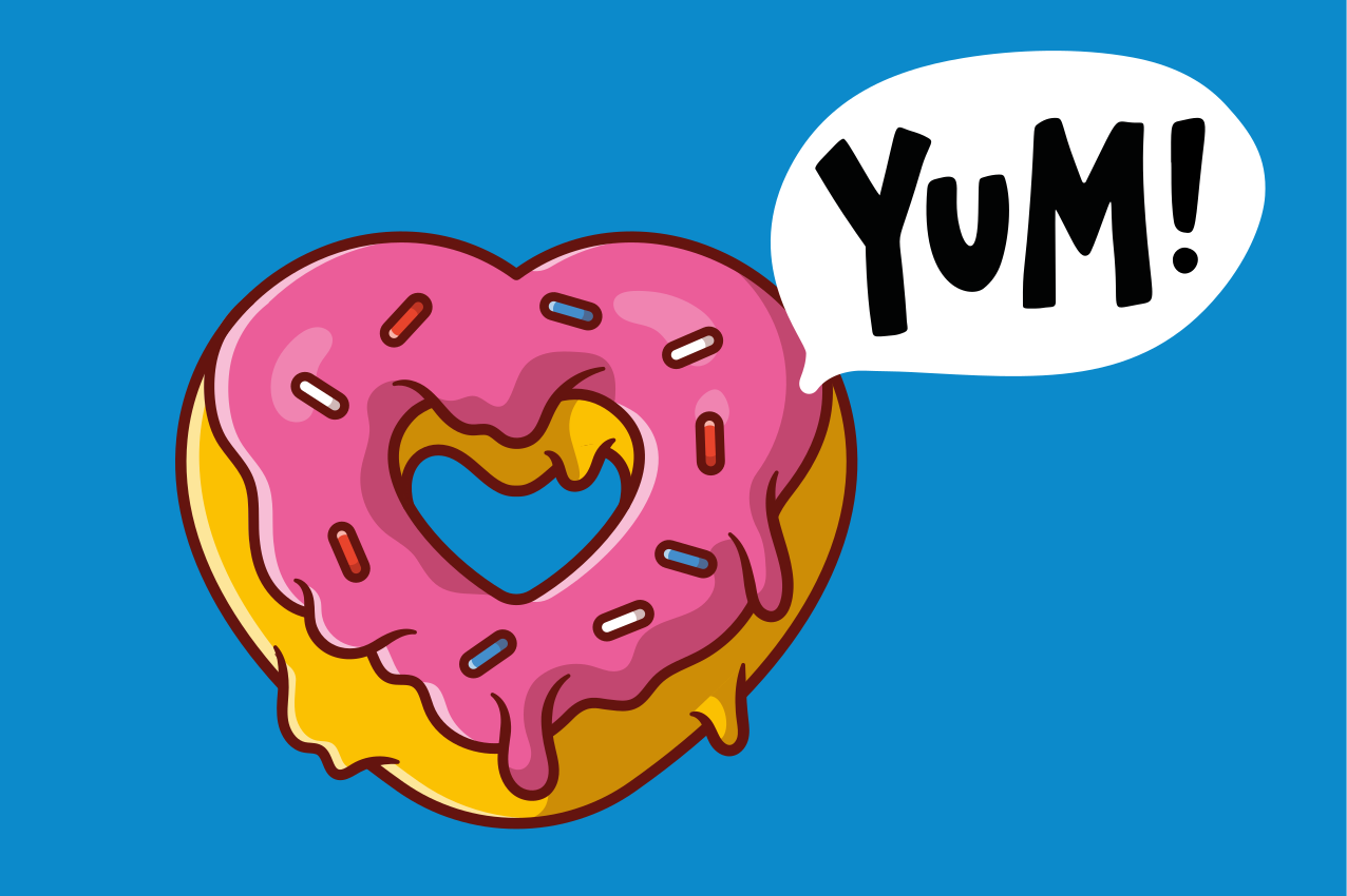 ランチョンマット 子供 ハート型のおやつ - TENSTICKERS