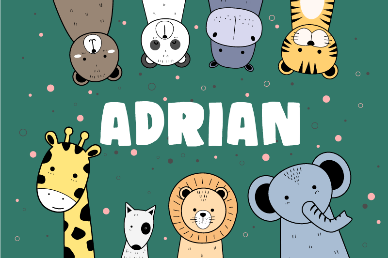 名前がパーソナライズされた動物漫画 - TENSTICKERS