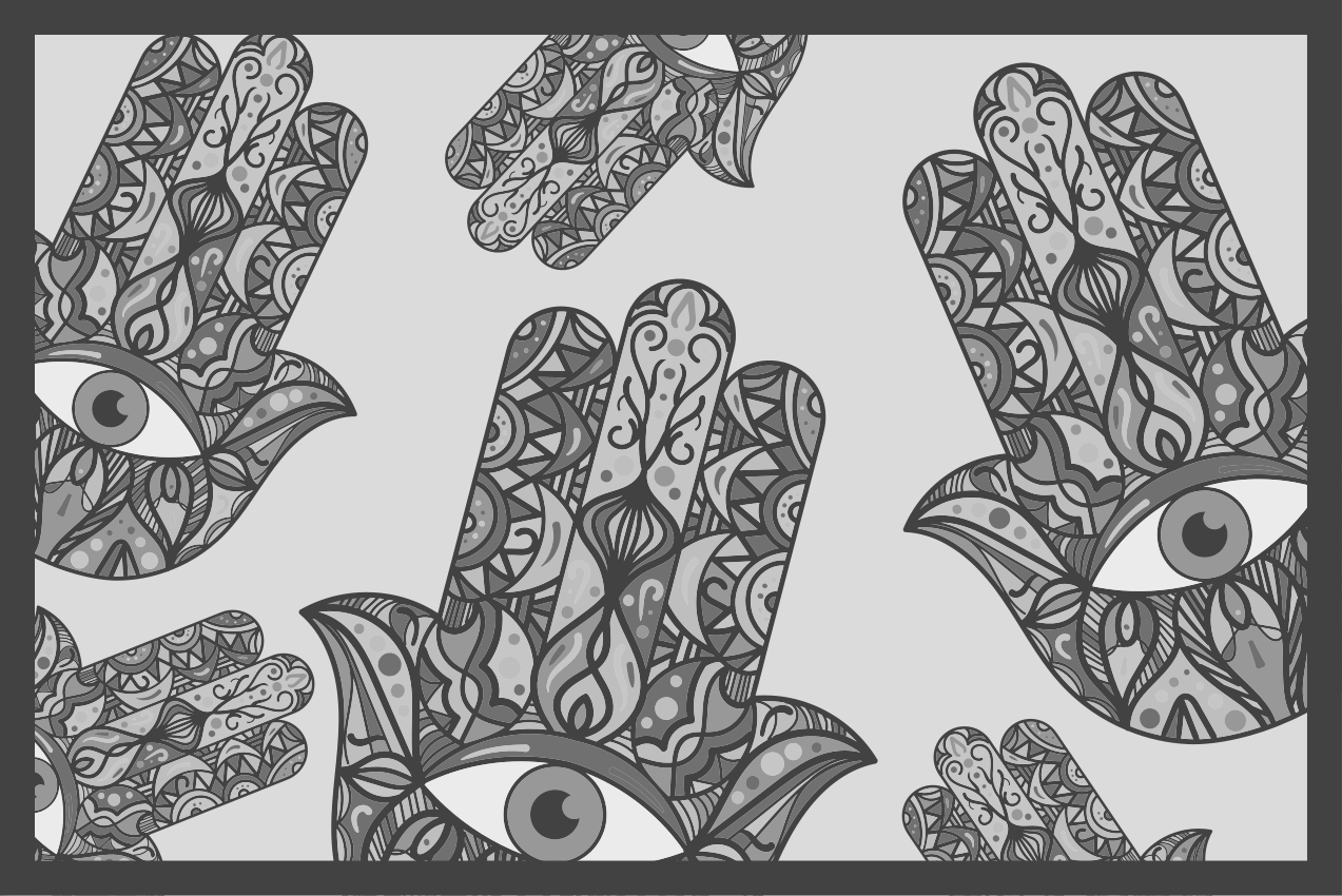 オリジナル ランチョンマット 精巧な手の模様 - TENSTICKERS