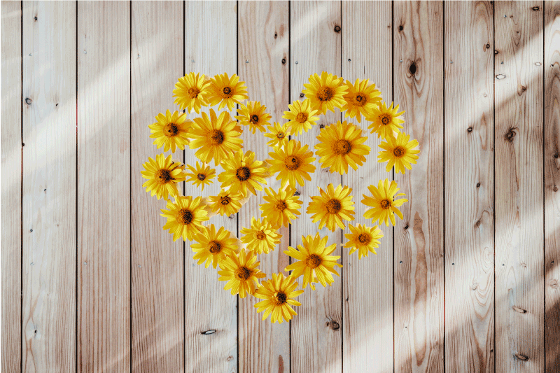 オリジナル ランチョンマット ハートフラワーアレンジメント - TENSTICKERS