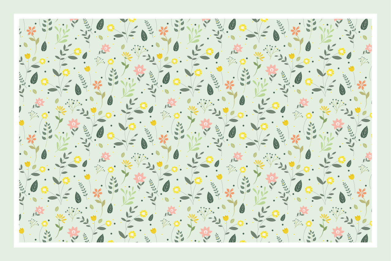 オリジナル ランチョンマット 花柄テーブルセッティング - TENSTICKERS