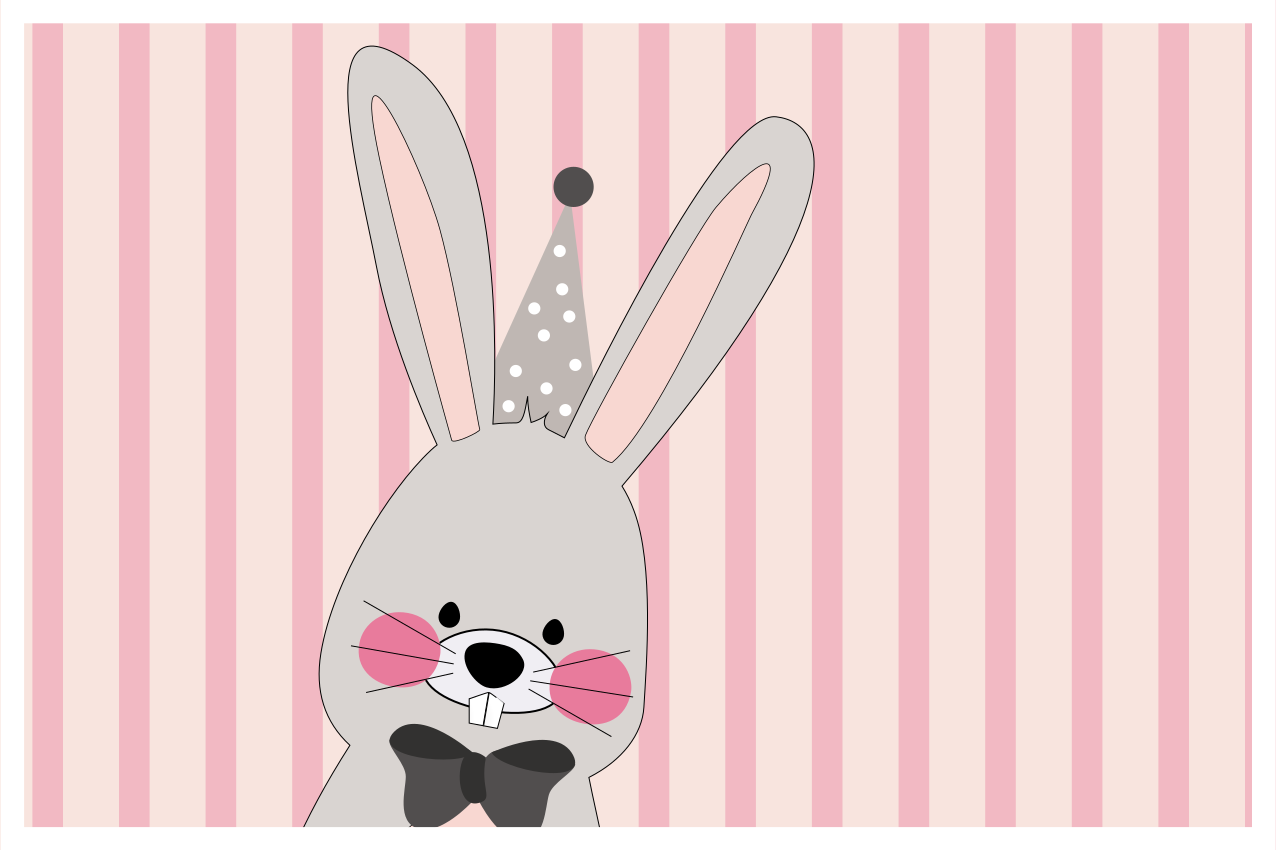 ランチョンマット 子供 かわいいウサギキャラクター - TENSTICKERS