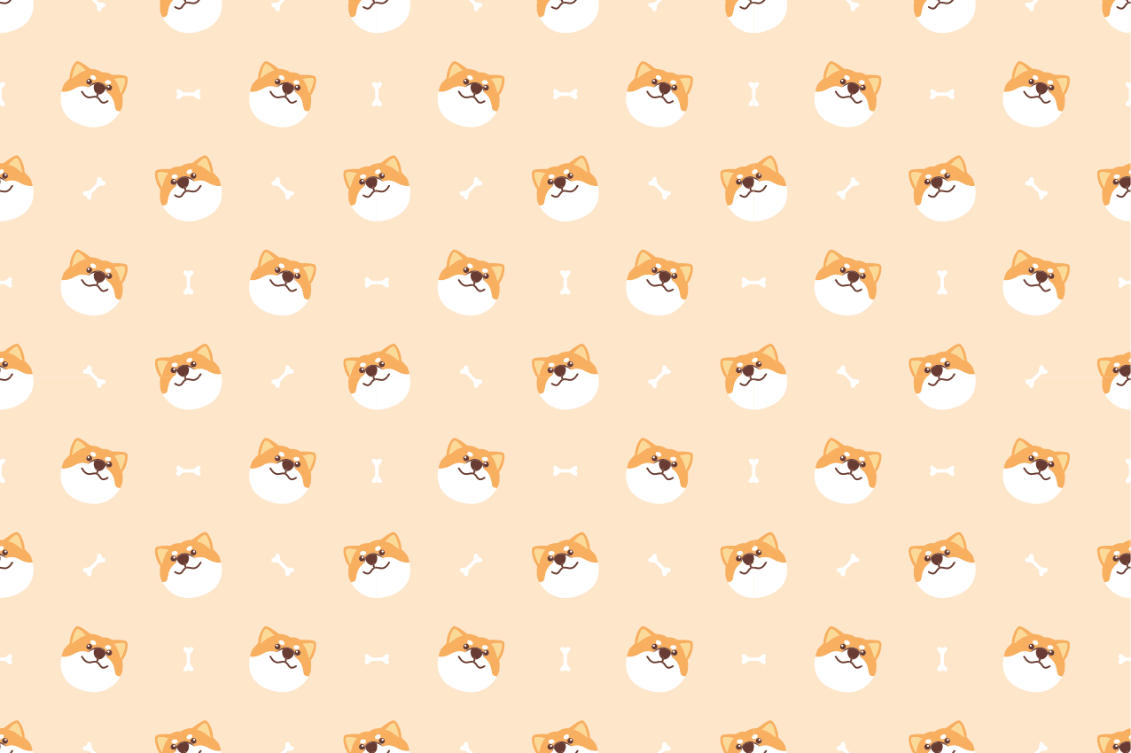 かわいい犬の顔の漫画のモダンなランチョンマット - TENSTICKERS