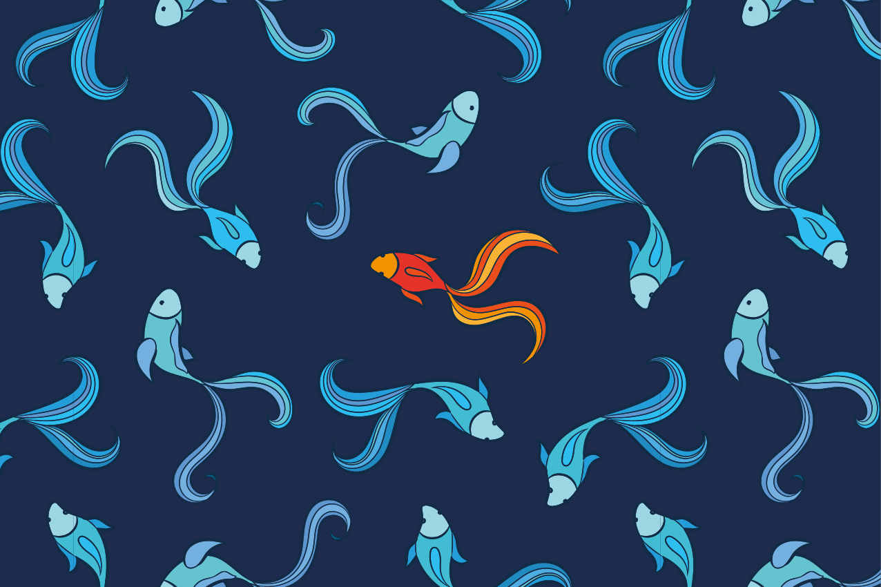 オリジナル ランチョンマット 鮮やかな魚のモチーフ - TENSTICKERS