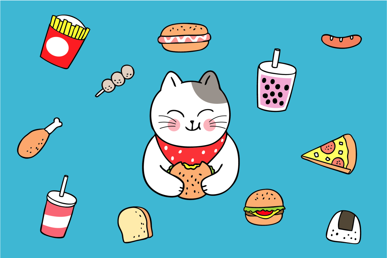 ランチョンマット 子供 可愛い猫の食事 - TENSTICKERS