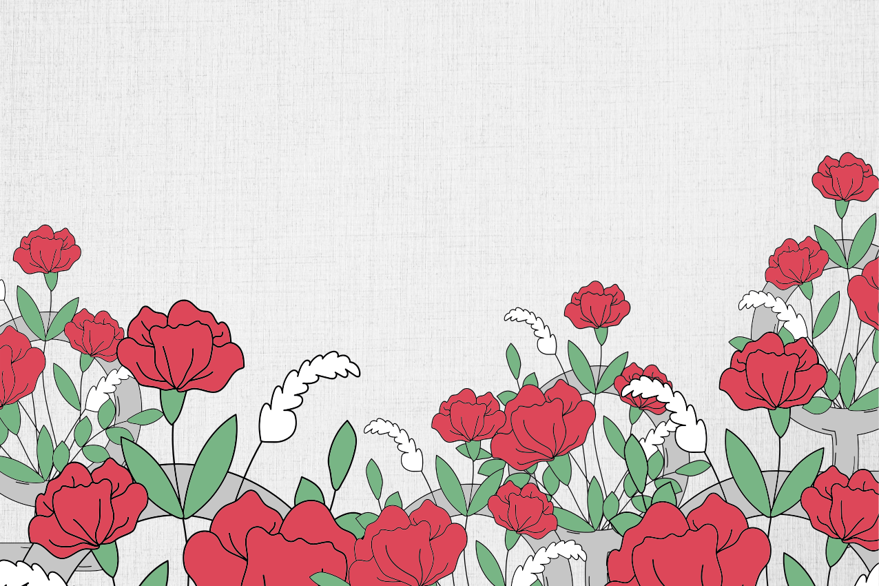 オリジナル ランチョンマット 葉のある花柄 - TENSTICKERS