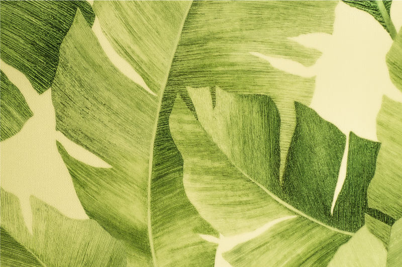 緑の葉を描いたエレガントなランチョンマット - TENSTICKERS