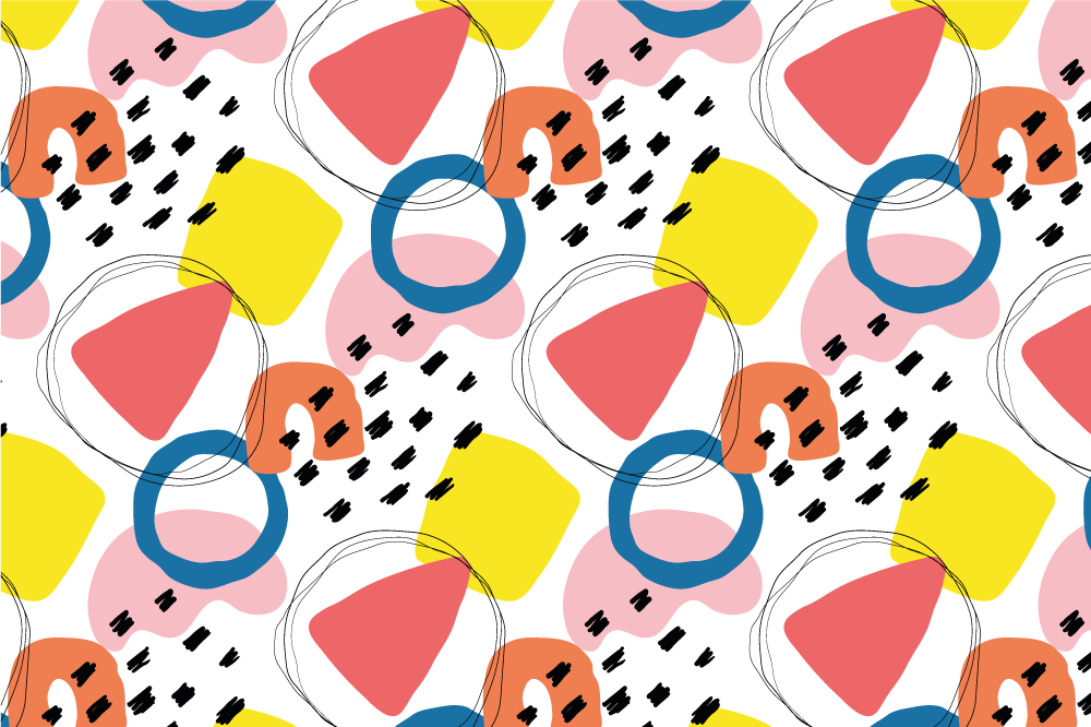 絵画アート幾何学スタイルオリジナルビニールランチョンマット - TENSTICKERS