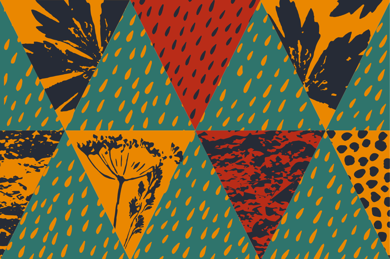 雨の幾何学様式のオリジナルランチョンマット - TENSTICKERS