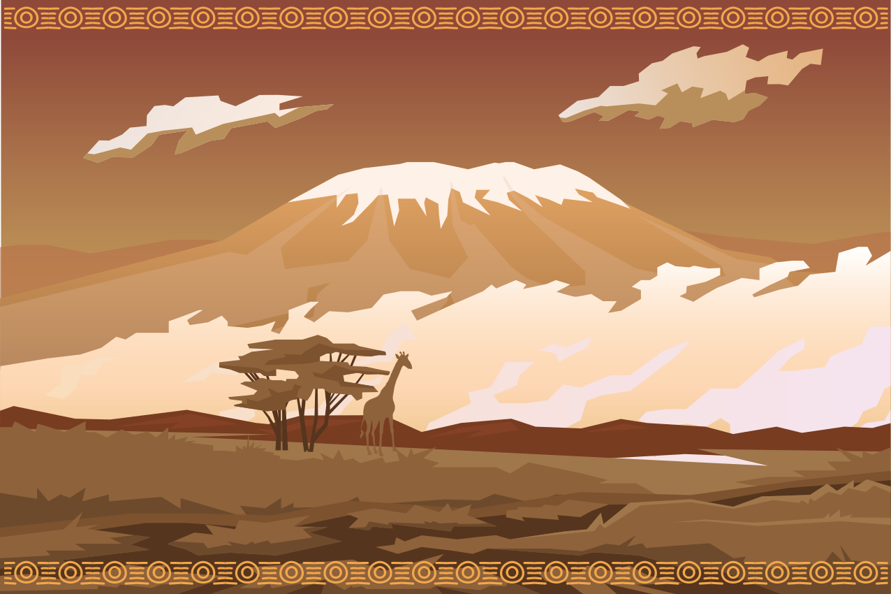 オリジナル ランチョンマット 壮大な山の風景 - TENSTICKERS