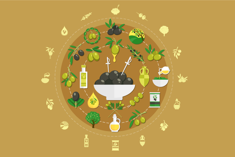 オリジナル ランチョンマット オリーブボウルアレンジメント - TENSTICKERS