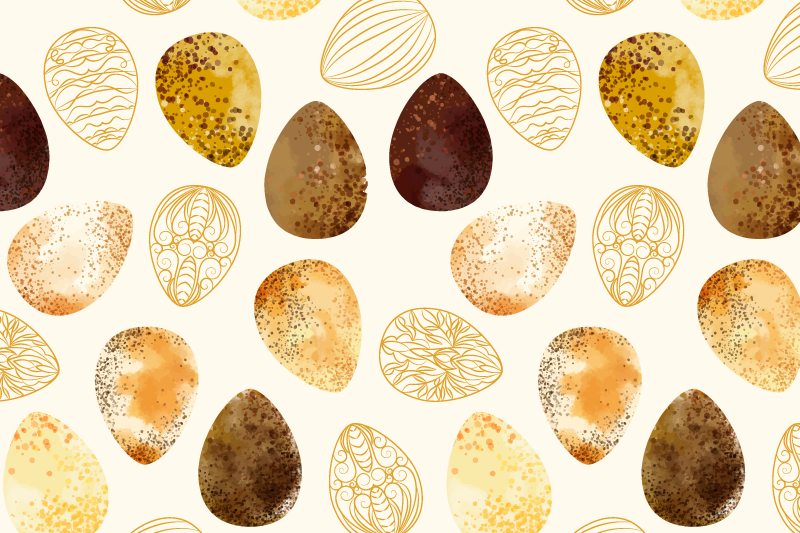 オリジナル ランチョンマット エレガントエッグモチーフ - TENSTICKERS