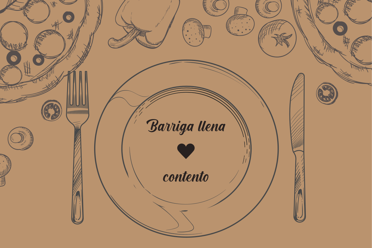 オリジナル ランチョンマット ハートのある空の皿 - TENSTICKERS