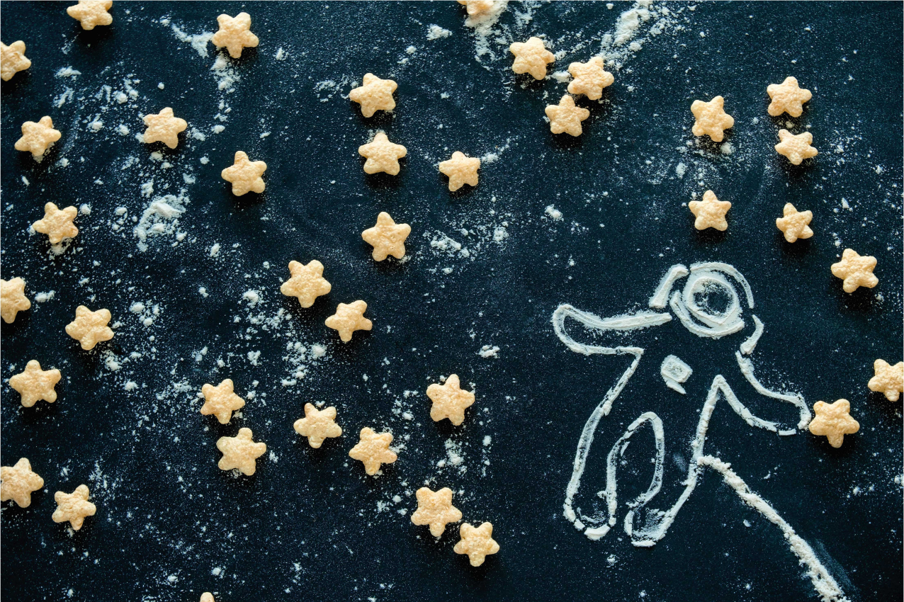 ランチョンマット 子供 宇宙飛行士と星のシーン - TENSTICKERS