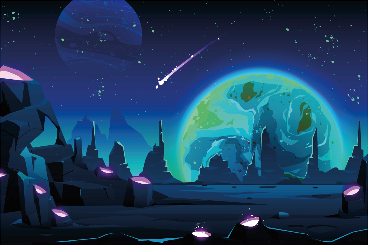 テーブル クロス モダン 宇宙の風景シーン - TENSTICKERS