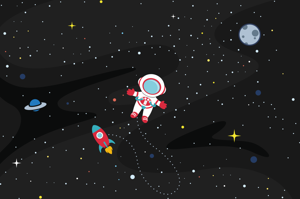 ランチョンマット 子供 宇宙飛行士とロケット - TENSTICKERS