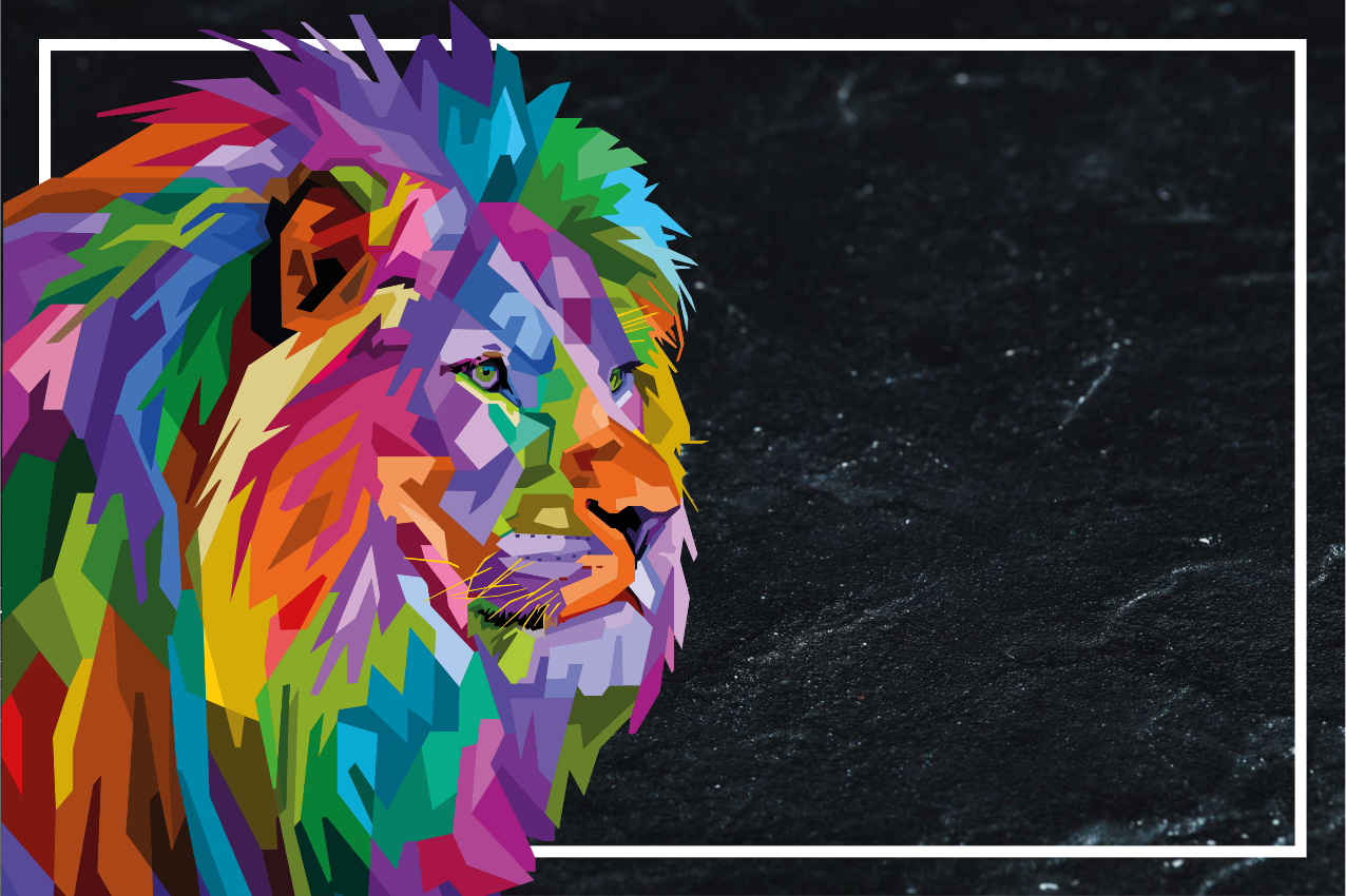 カラフルなライオンデザインのオリジナルランチョンマット - TENSTICKERS