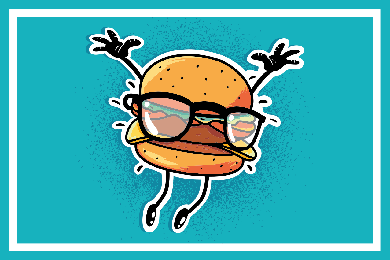 ランチョンマット 子供 ジャンピングハンバーガーキャラクター - TENSTICKERS
