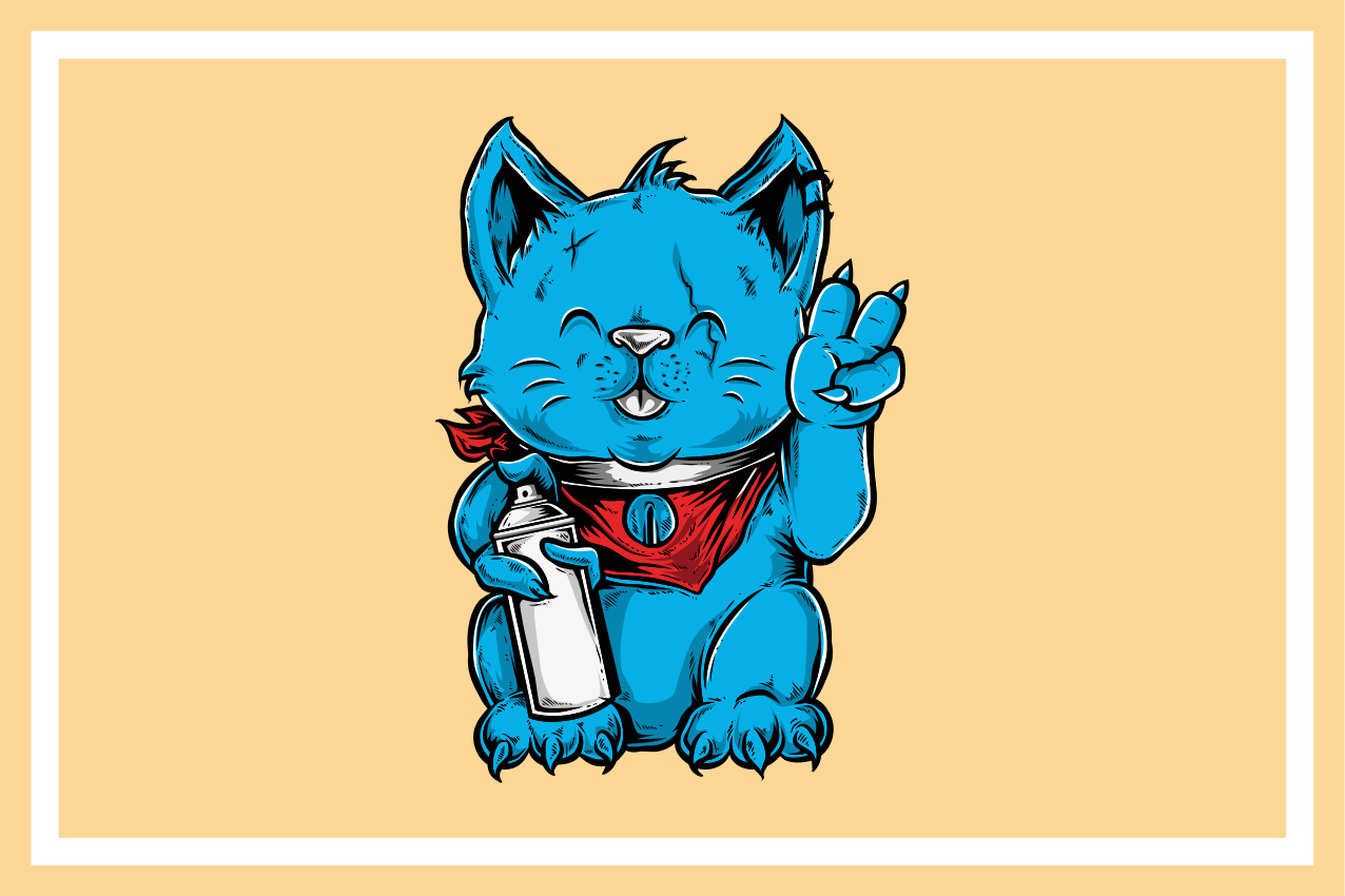 ランチョンマット 子供 陽気な青い猫 - TENSTICKERS